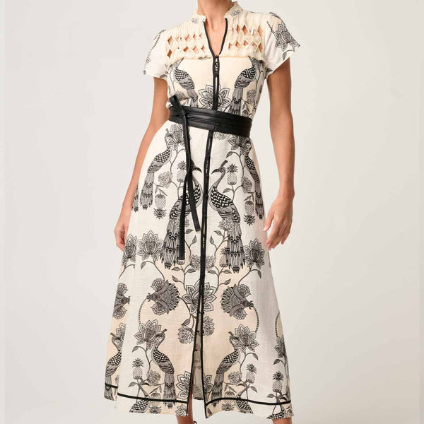 Xanthia Smock Yoke Dress / Imperial Stone