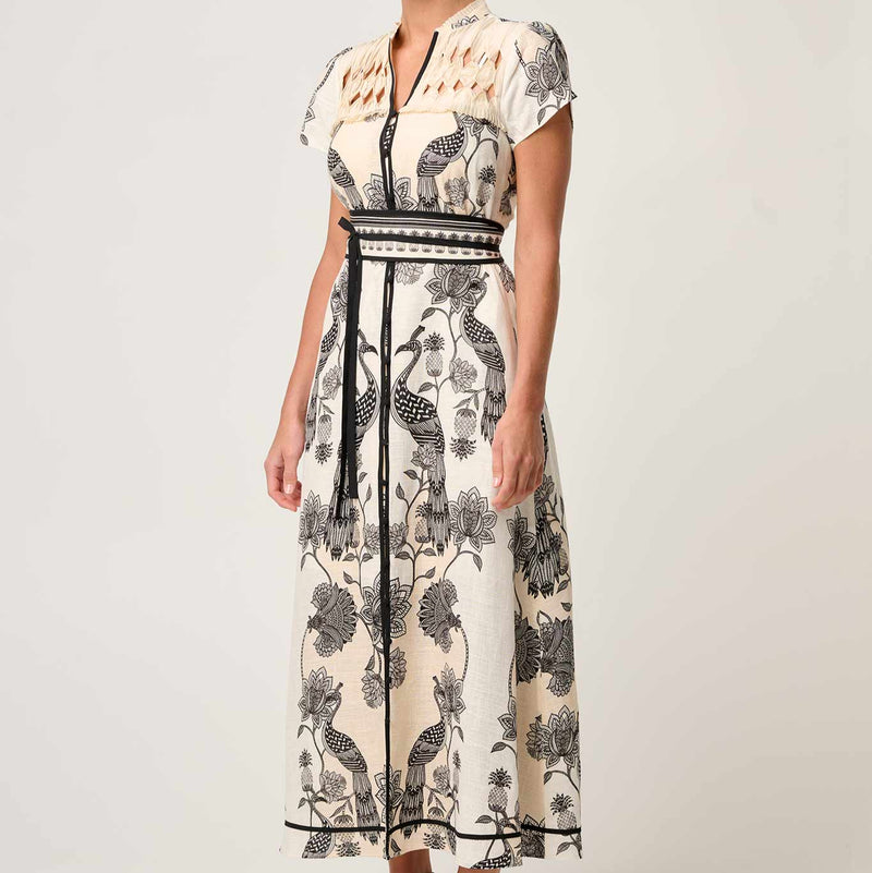 Xanthia Smock Yoke Dress / Imperial Stone