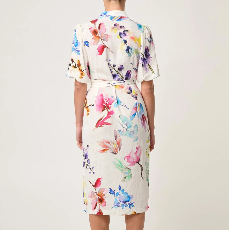 Gaia Lace Trim Spliced Dress / Plume Blossom