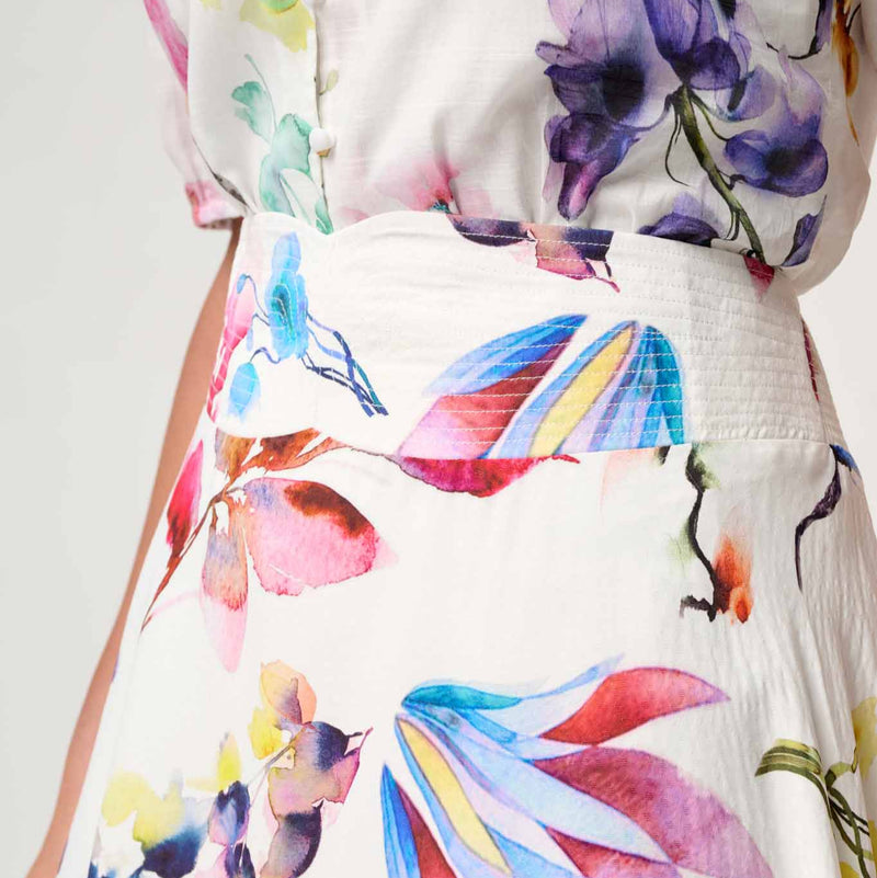 Panorea Yoke Detail Skirt / Plume Blossom