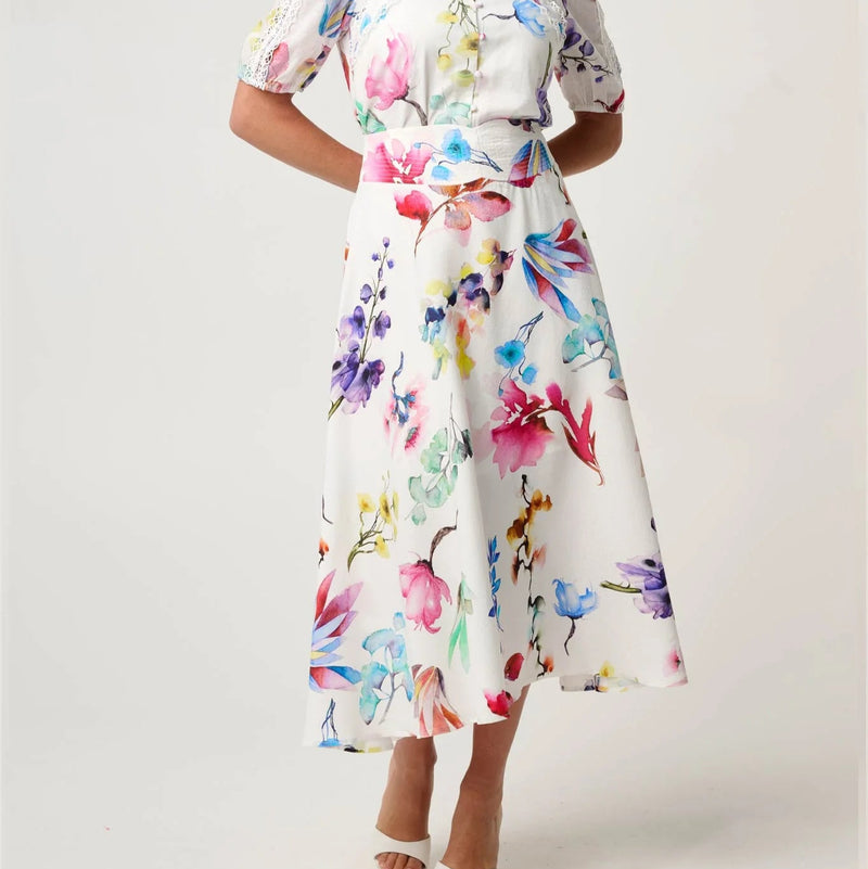Panorea Yoke Detail Skirt / Plume Blossom