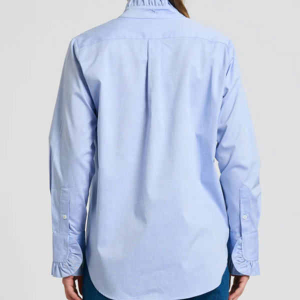 Olivia Classic Frill Shirt / Oxford Blue