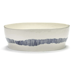 Ottolenghi Salad Bowl / White w Blue Stripes Feast 1