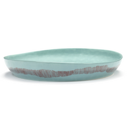 Ottolenghi Serving Bowl / M Azure w Red Stripes