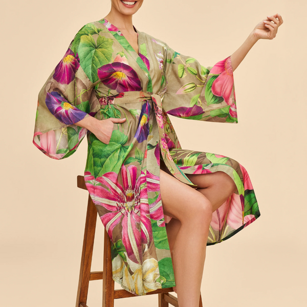 Oversized Botanicals Kimono Gown
