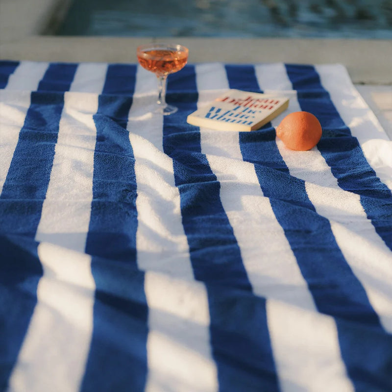 Beach Towel / Crew Mediterranean Blue Stripe