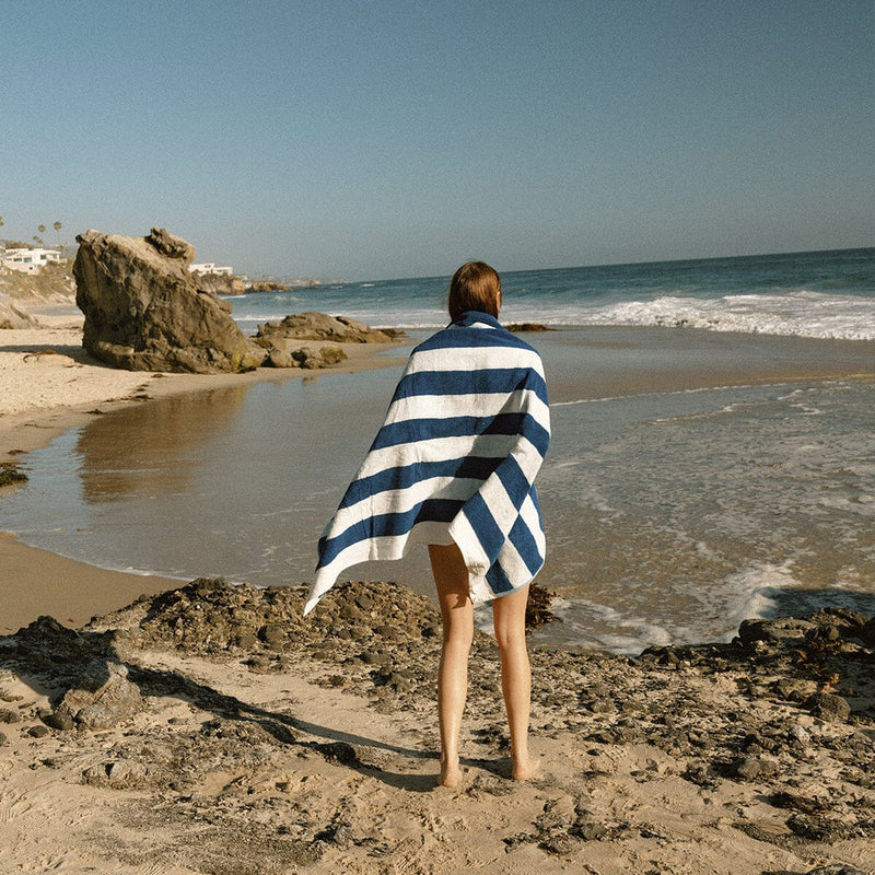 Beach Towel / Crew Mediterranean Blue Stripe
