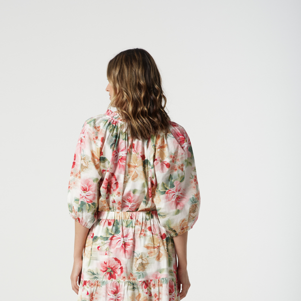 Floral Peasant Top