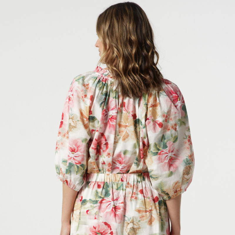 Floral Peasant Top