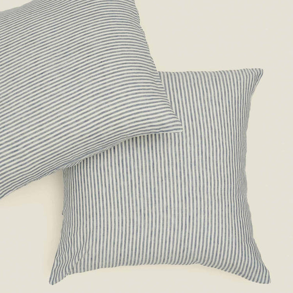 European Pillowcase Set 2 / Blue Stripes