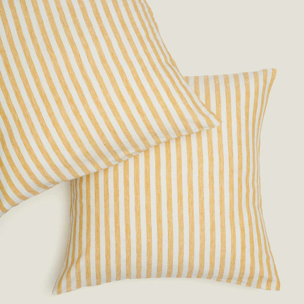 European Pillowcase Set 2 / Yellow Stripes