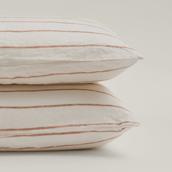 Pillowcase Set 2 / Tobacco Stripes