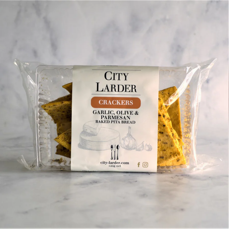 Pita Crisps / Garlic, Onion + Parmesan