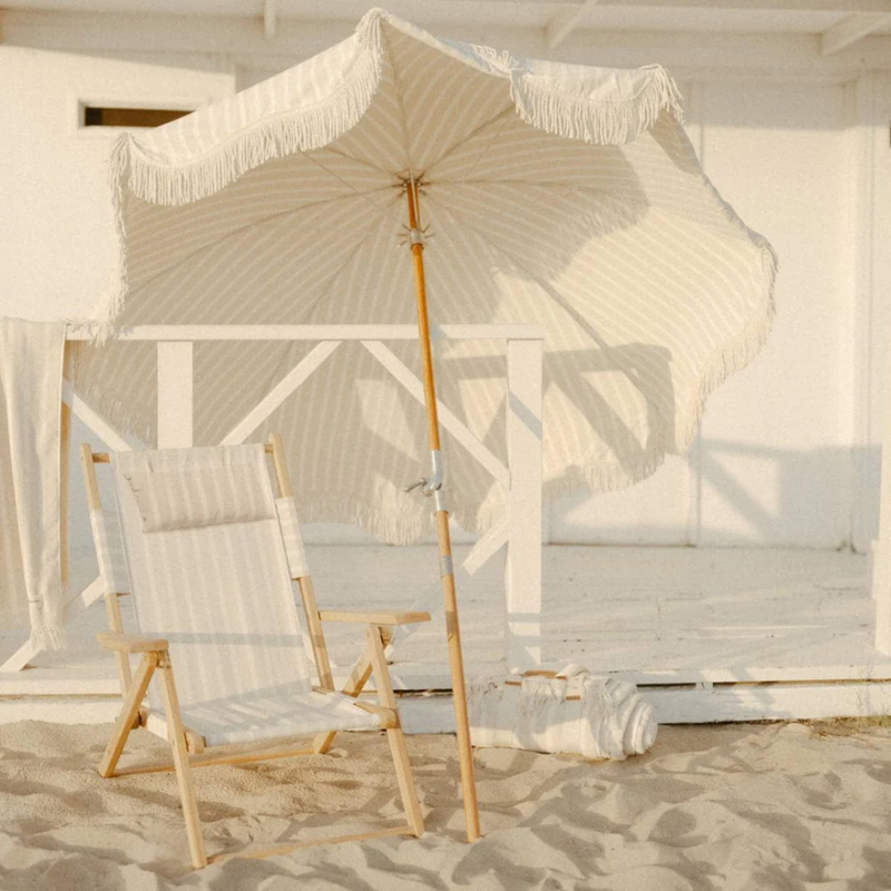 Premium Beach Umbrella / Monaco Natural Stripe