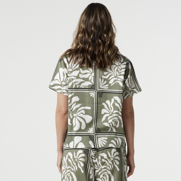 Soft Button Through Blouse / Sage Green
