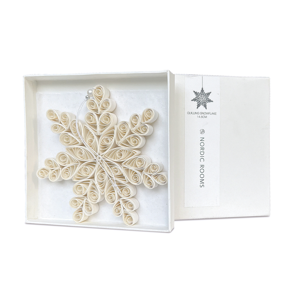 Quilling Snowflake Paper Ornament / Off White
