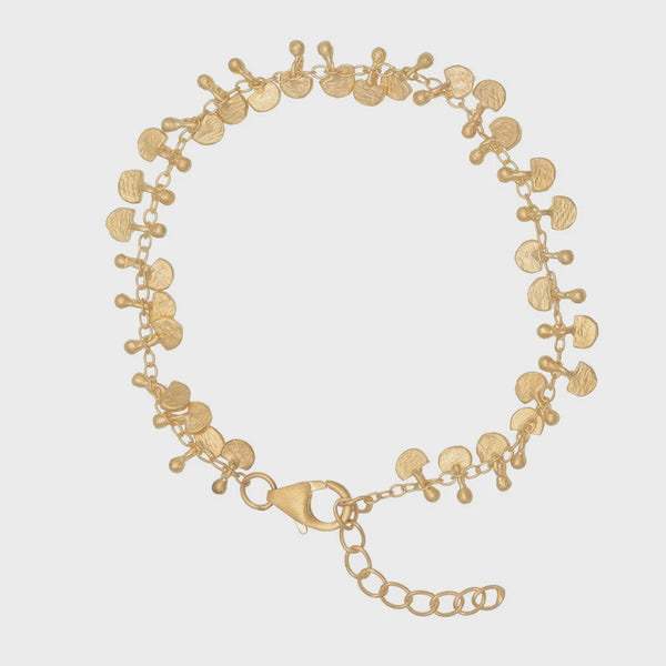 Mahal Plain Chain disc Bracelet / Gold Plate