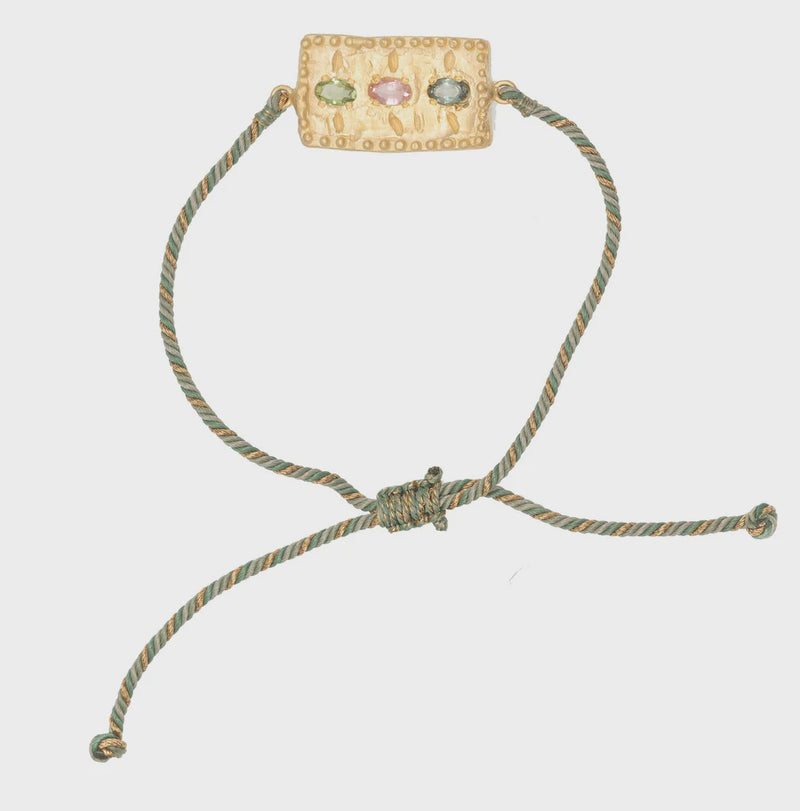Amira Adjustable Bracelet / Green + Multi Tourmaline