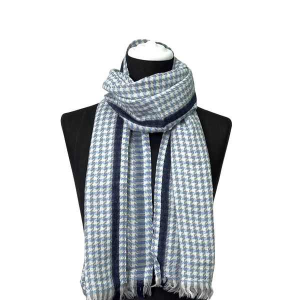 Houndstooth Scarf / Blue
