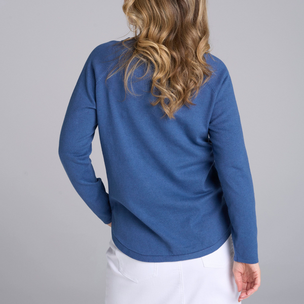 Raglan Sleeve Even Knit / Clean Denim