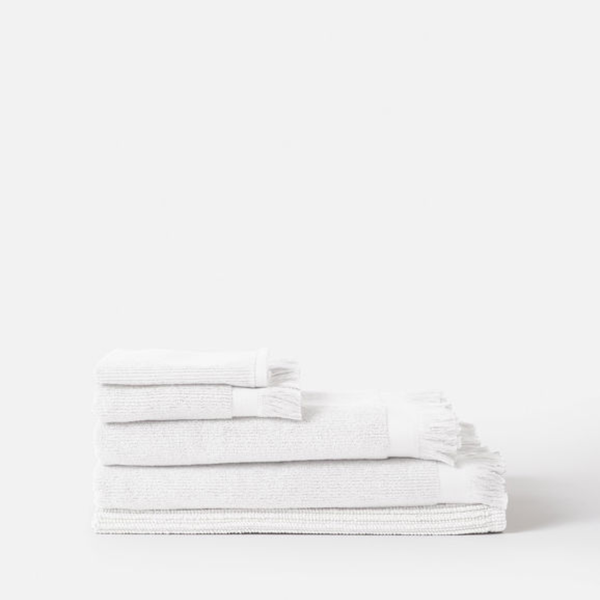 Ribbed Bath Sheet / White