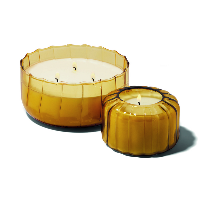 Ribbed Glass Candle 4.5oz / Golden Ember