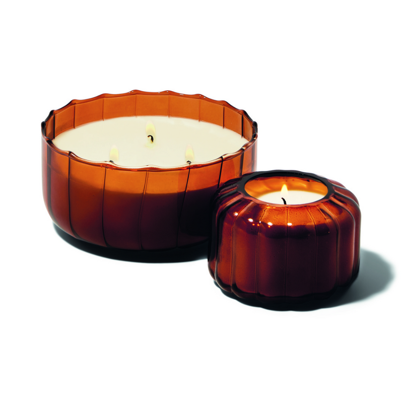 Ribbed Glass Candle 4.5oz / Tobacco Patchouli