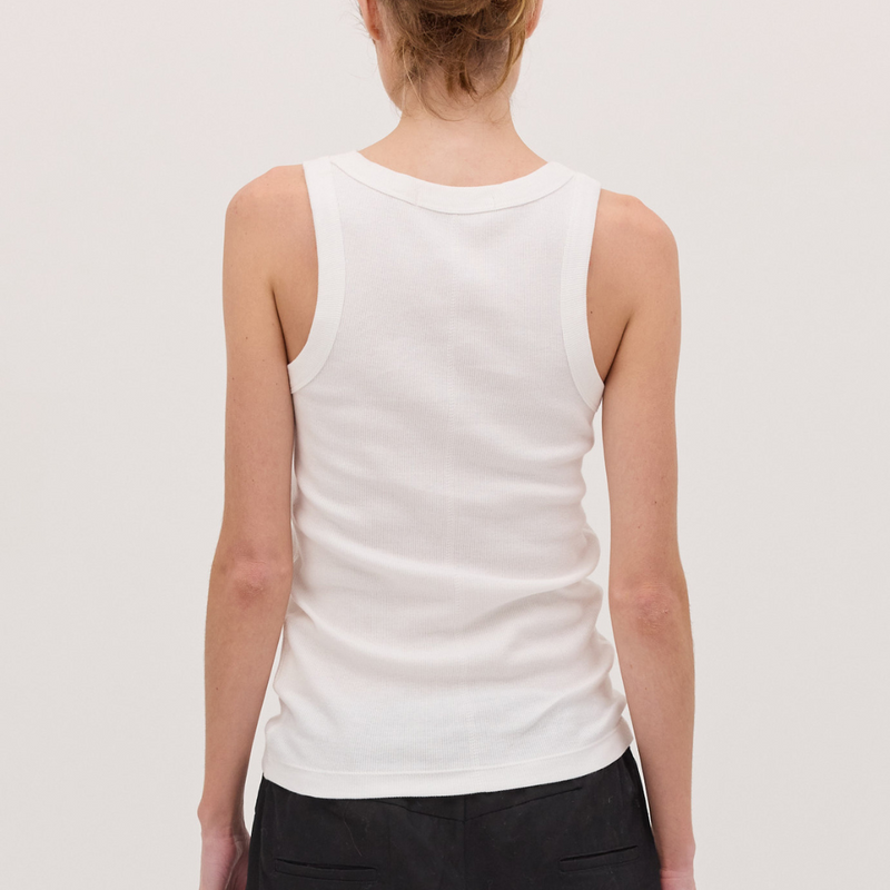 The Ribbed Tank / White