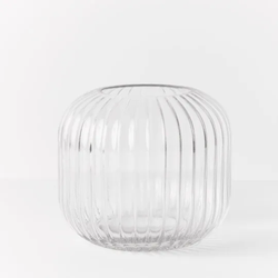 Ripple Squat Vase 16cm / Clear