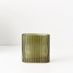 Ripple Vase Oval 16cm / Olive