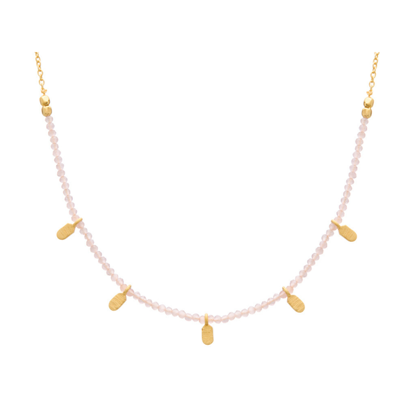 Rose Quartz Choker / Gold