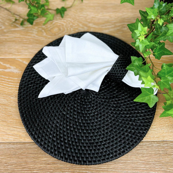 Rattan Round Placemat / Black