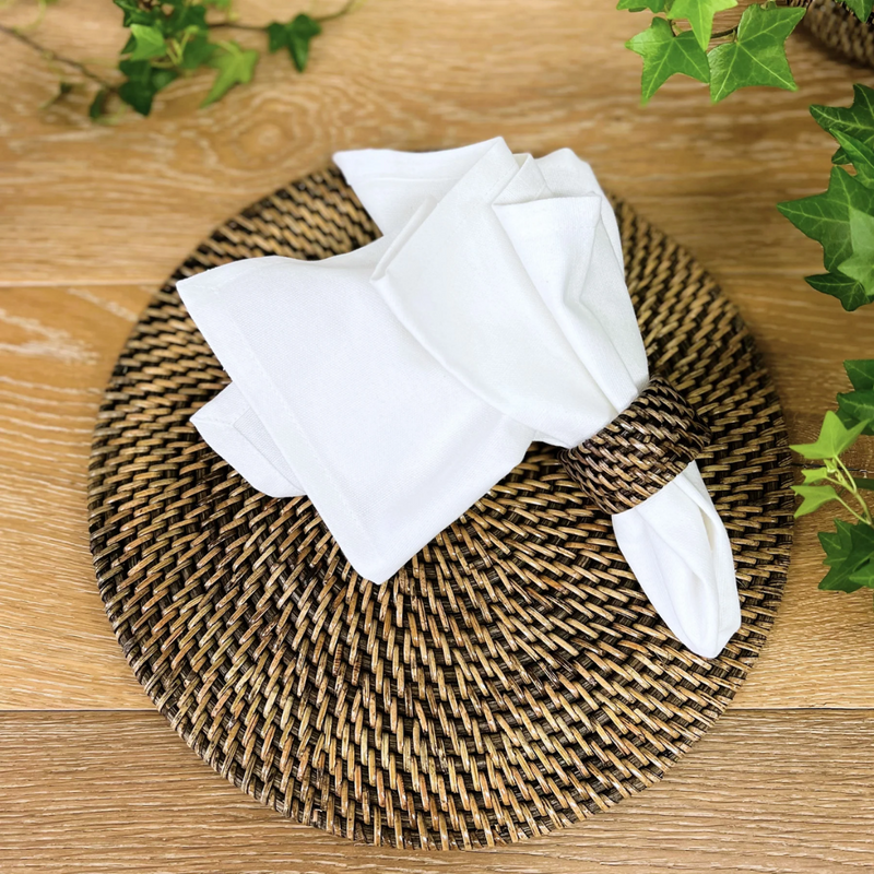 Rattan Round Placemat / Brown