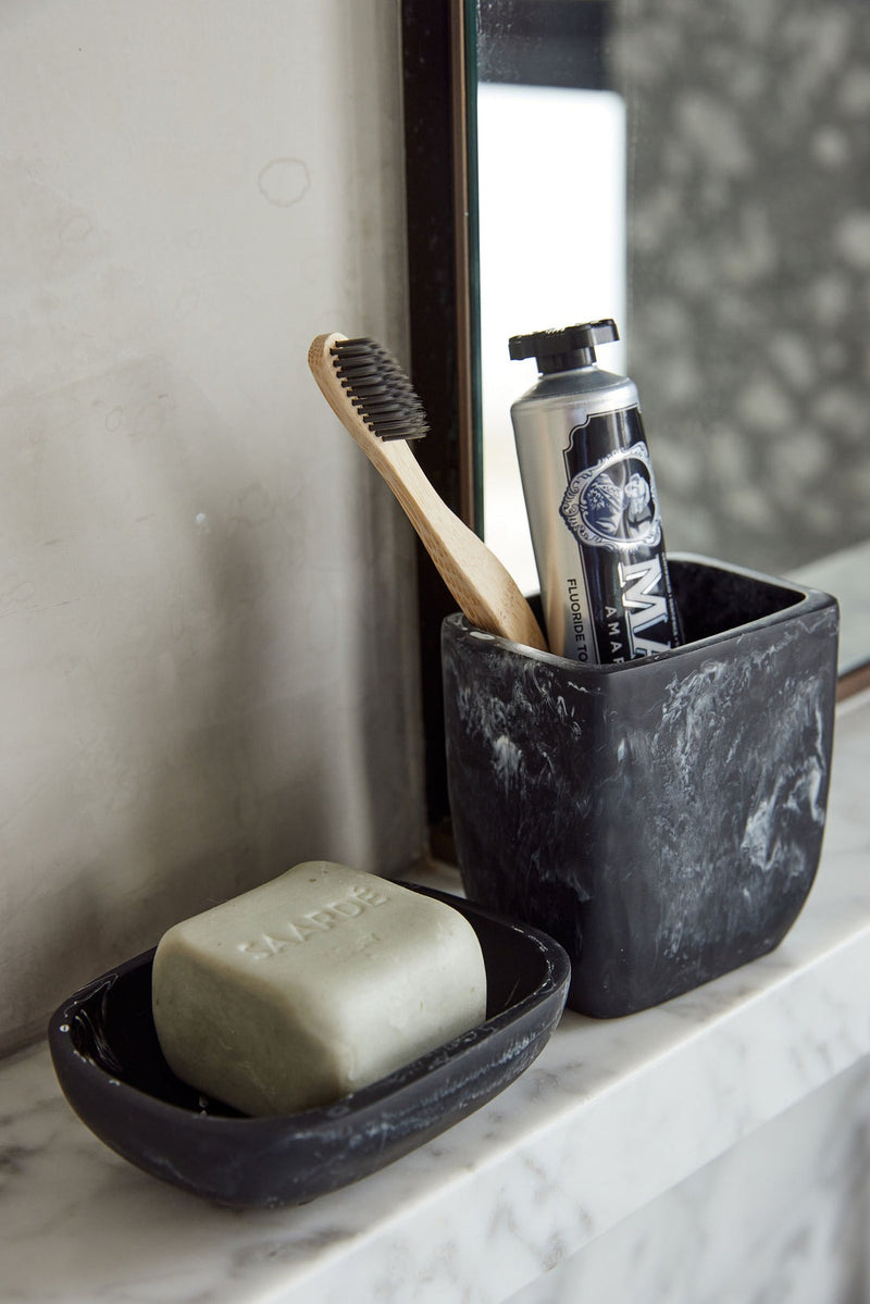 Flow Resin Toothbrush Holder / Ash Black