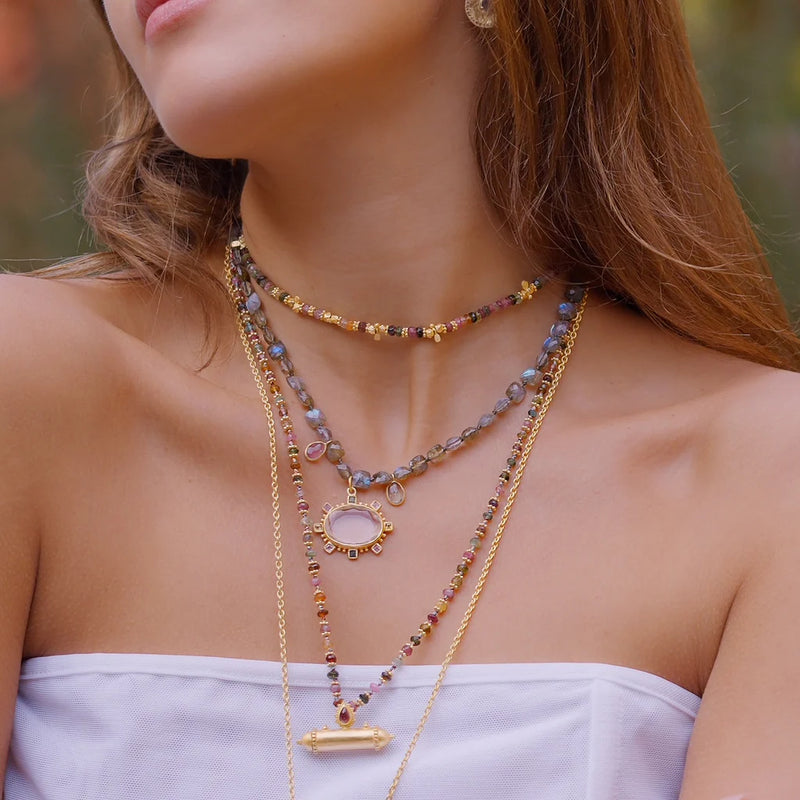 Saffron Multi Tourmaline Necklace