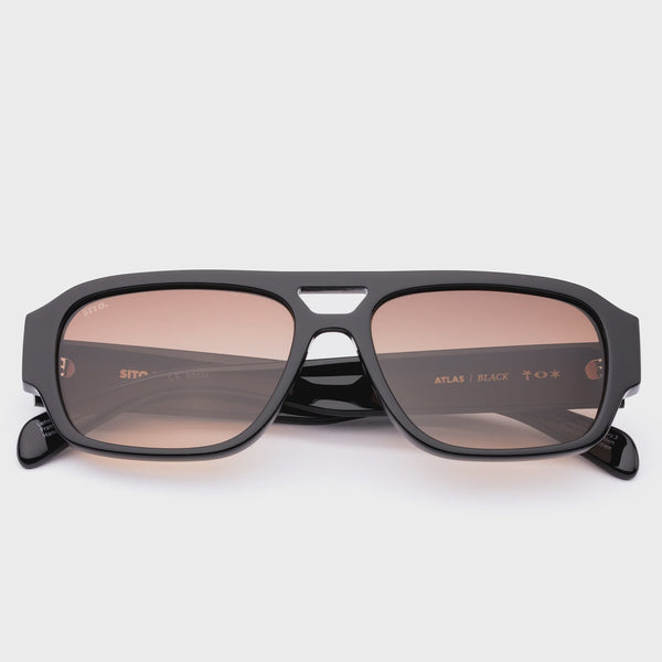 Atlas Sunglasses / Black + Cedar Gradient