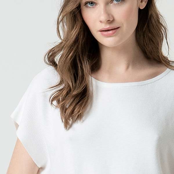 Short Sleeve Sweater /White