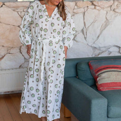 Seaweed Bud Maxi Dress / Kelp