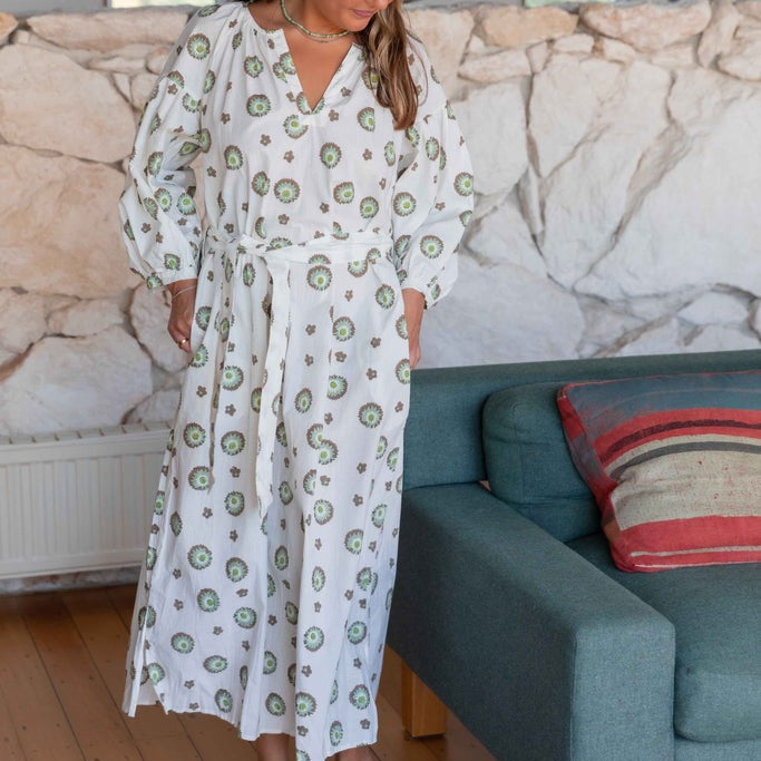 Seaweed Bud Maxi Dress / Kelp