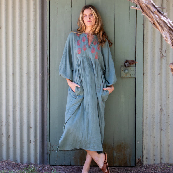 Paisley Souq Dress / Wasabi