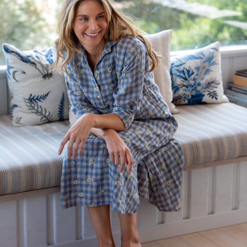 Lee Gingham Shirtdress / Dusty Blue
