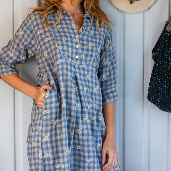 Lee Gingham Shirtdress / Dusty Blue