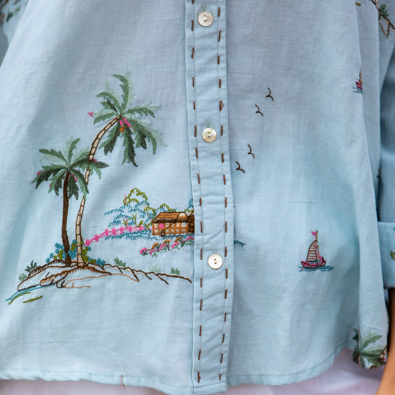 Yas Palms Shirt / Blue Multi