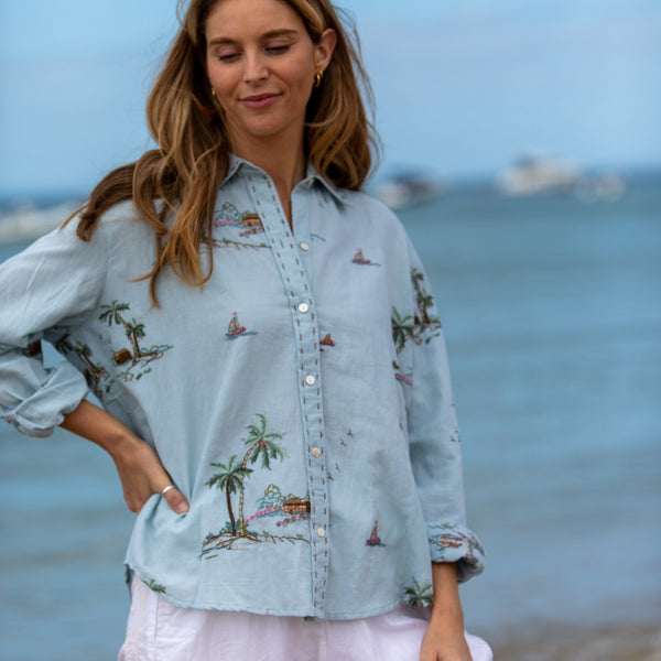 Yas Palms Shirt / Blue Multi