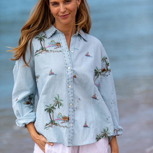 Yas Palms Shirt / Blue Multi