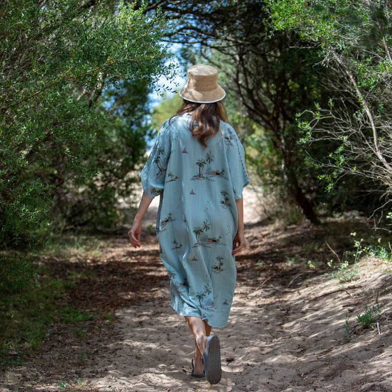 Yas Palms Caftan / Blue Multi