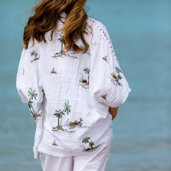 Yas Palms Top / White Multi