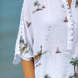 Yas Palms Top / White Multi
