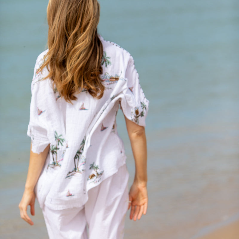 Yas Palms Top / White Multi