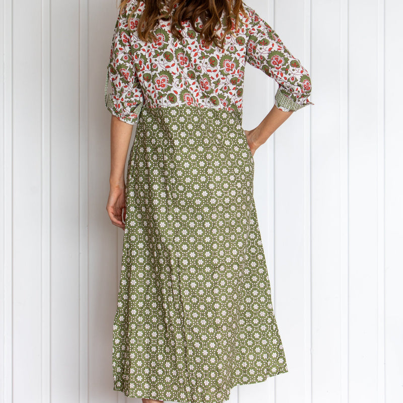 Lady Penrose Maxi Shirtdress / Grass Green